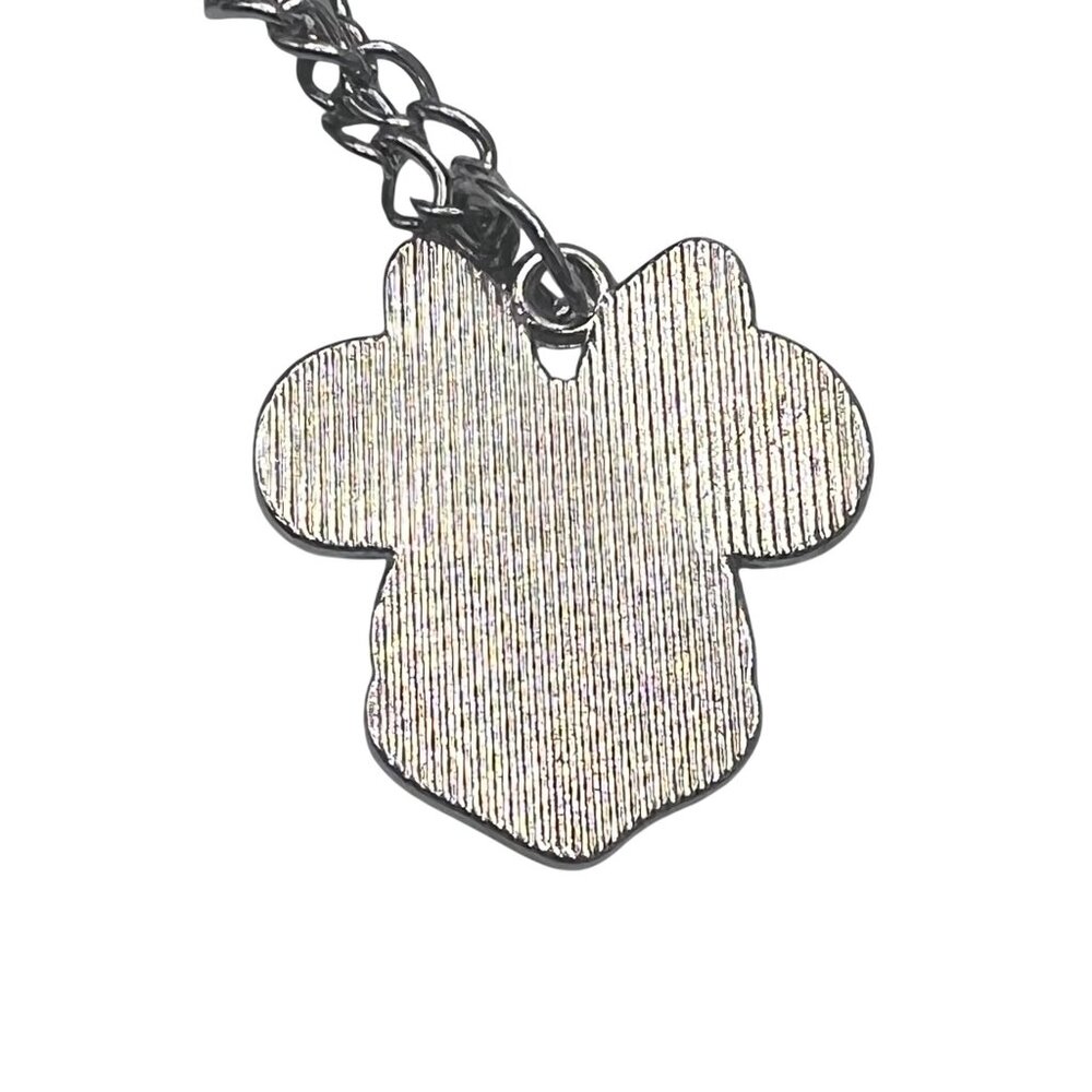 Minnie Mouse Layered Necklace Red Bow Charms Silver Tone Chains Lobster Clasp - Picture 5 of 6